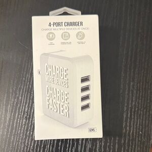 4-Port USB Charger - White